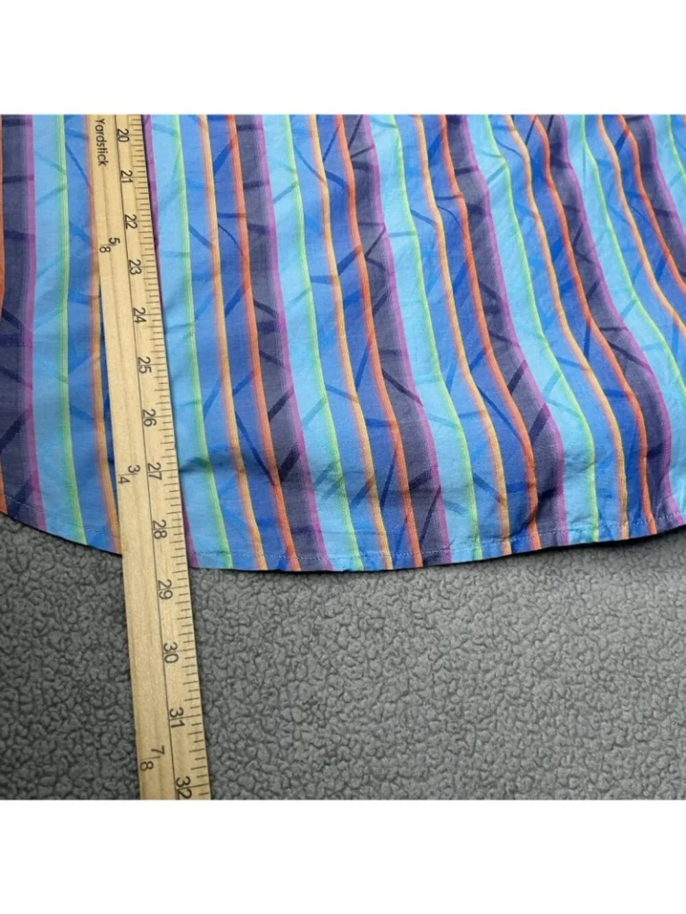 Robert Graham Shirt Mens M Multicolor Stripe Long Sleeve Flip Cuff Embroidered